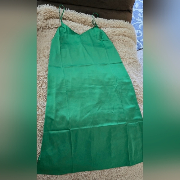 The Drop Women's Ana Silky V-Neck Midi Slip Dress #840 - Picture 3 of 13